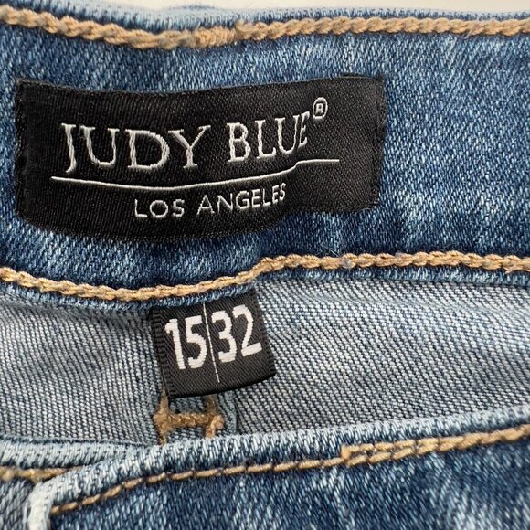 Judy Blue Boyfriend Fit Medium Wash Denim Stretch Jeans High Waist Women's 15/32 - Picture 4 of 11